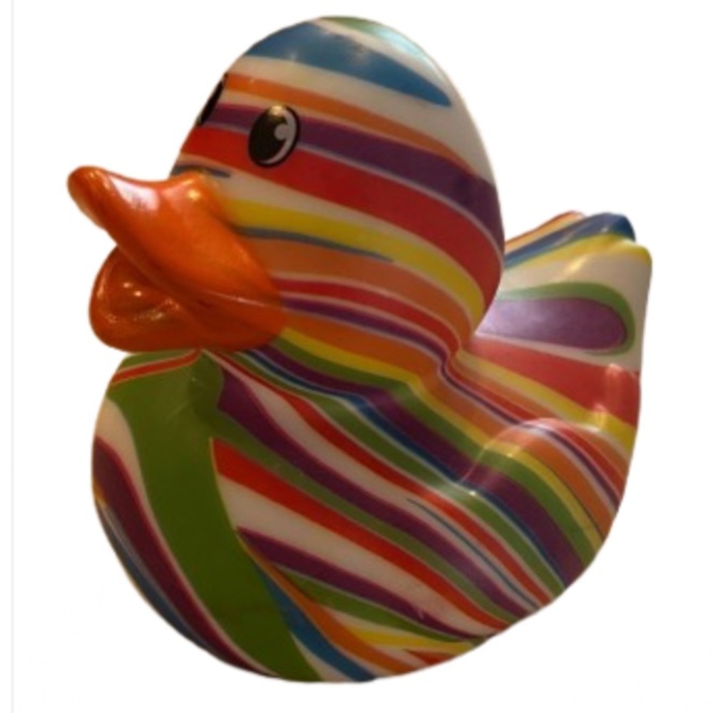 Big Rainbow Swirl Rubber Ducky 6" New With Tag Giant Rubber Duck